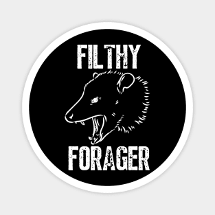 Filthy Forager (white on black) Magnet